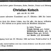 Kotsch Christian 1929-1984 Todesanzeige